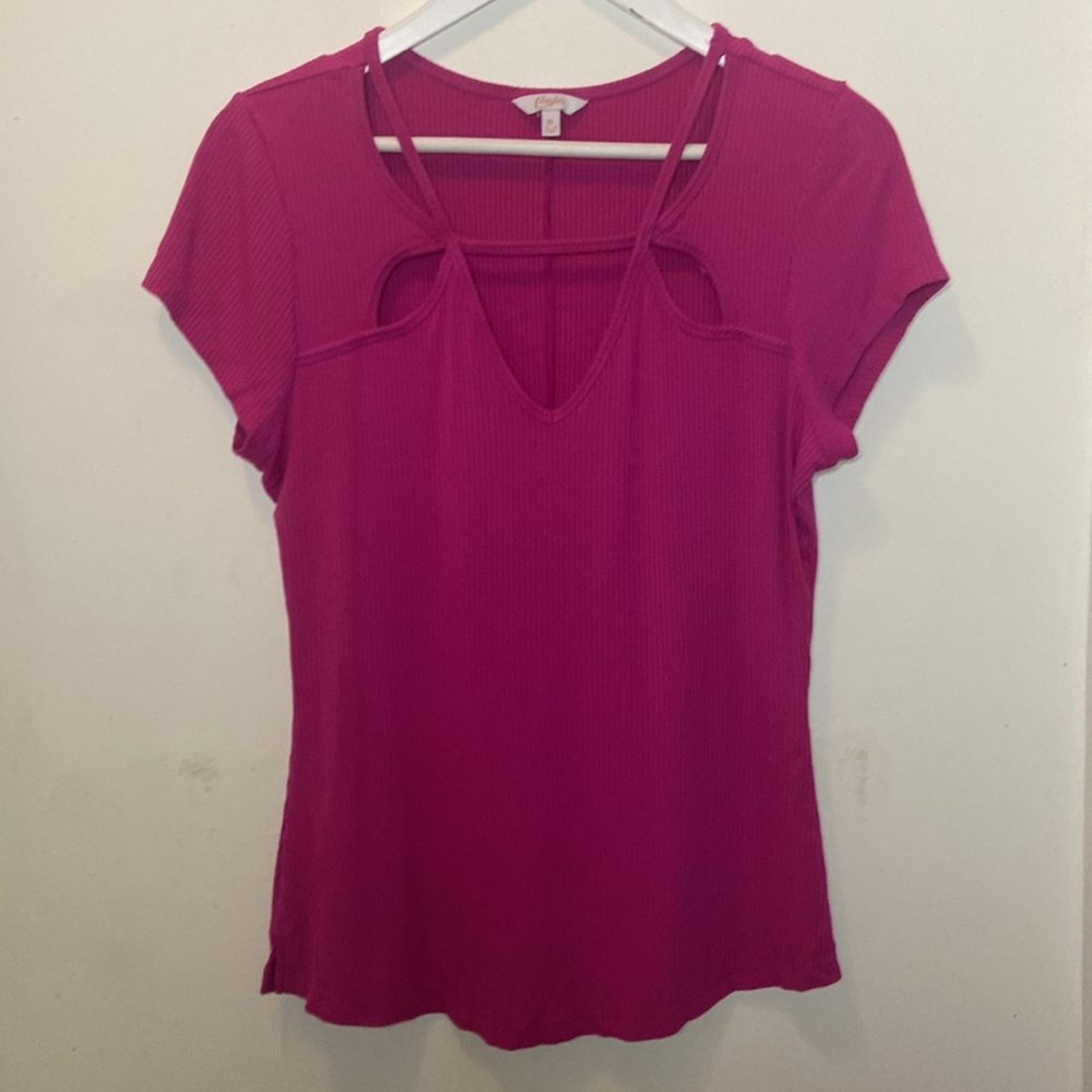 Candie’s Front Cutout Pink Top Size XL